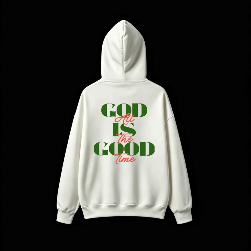 Buzo capucha estampado frase God Is The Good Time