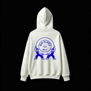 Buzo capucha estampado frase Big Plates Only