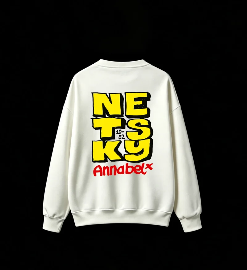 主图_2 Buzo cuello redondo, estampa Netsky Annabelx ilustración