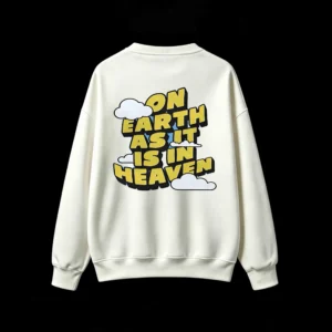 主图_2 Buzo cuello redondo, estampa frase On Earth retro