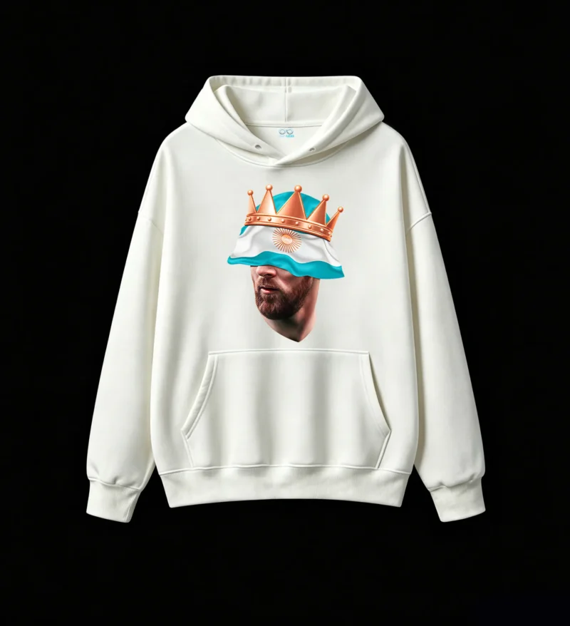 主图_2 Messi The GOAT King Argentina Flag Crown Hoodie