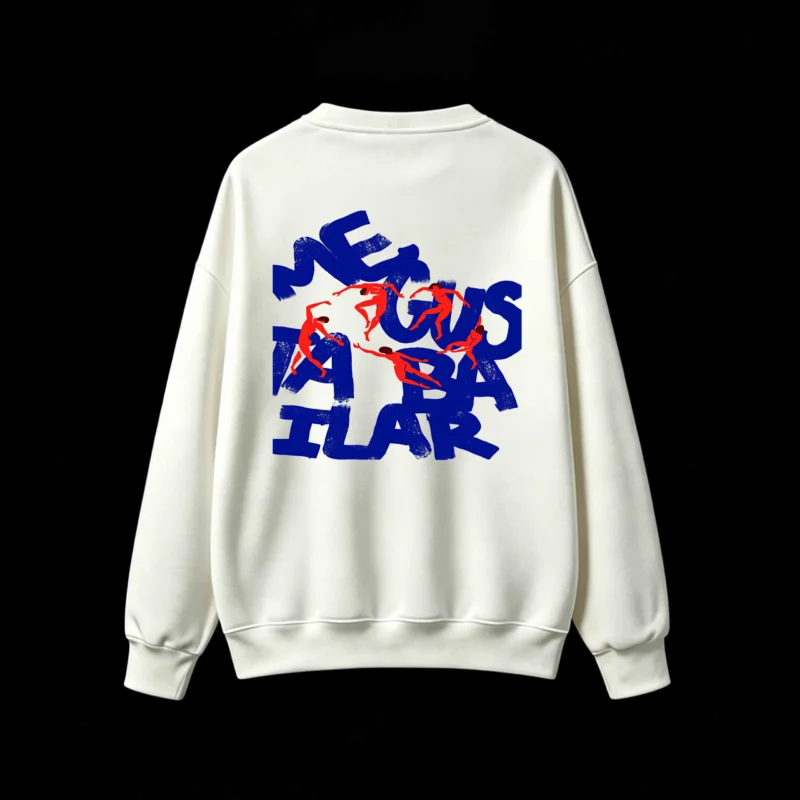 主图_2 Buzo cuello redondo, estampa diseño artístico