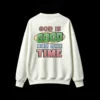 主图_2 Buzo cuello redondo, estampa frase God Is Good retro