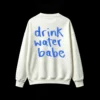 Buzo cuello redondo, estampa frase Drink Water