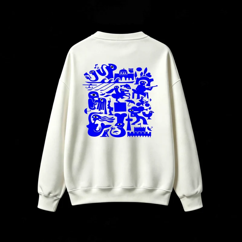 主图_2 Buzo cuello redondo, estampa Hope diseño 3D retro