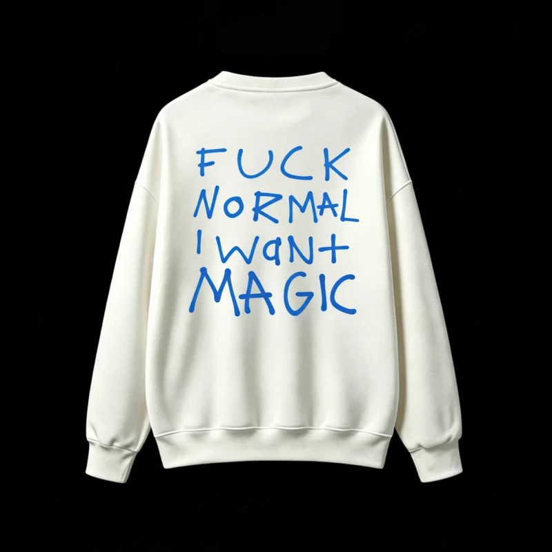 主图_2 Buzo cuello redondo, estampa frase Fuck Normal I Want Magic