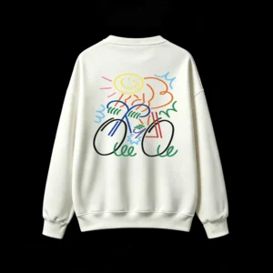 主图_2 Buzo cuello redondo, estampa bicicleta y sol arte pop