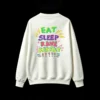 Buzo cuello redondo, estampa Eat Sleep Rave festival pop