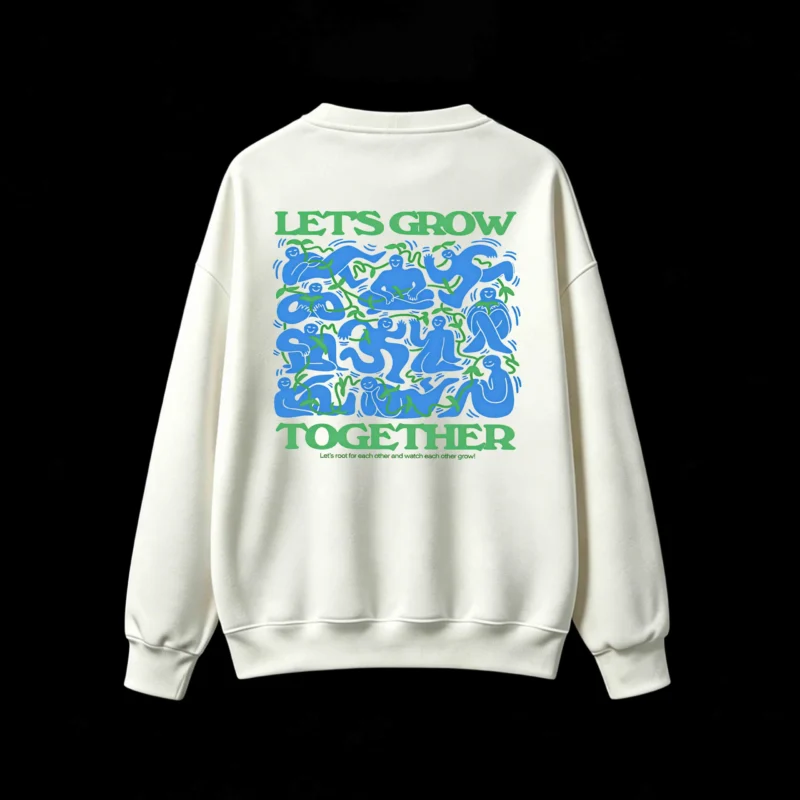 Buzo cuello redondo, estampa Lets Grow gráfico