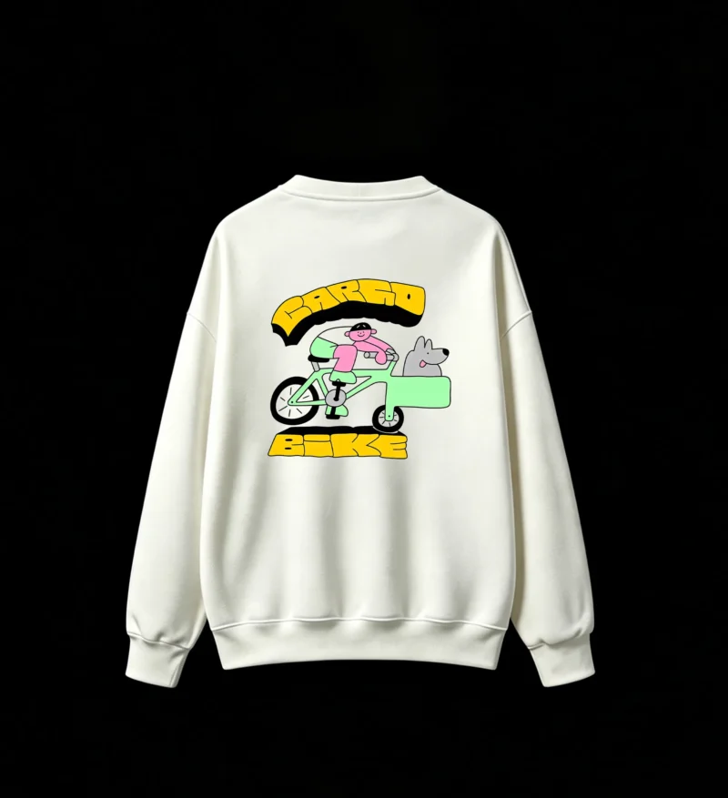 主图_2 Buzo cuello redondo, estampa bicicleta cargo