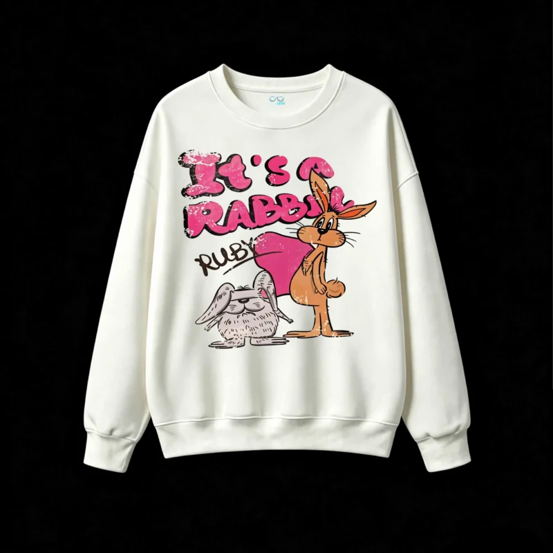 It's A Rabbit Ruby Funny Cartoon Print Sweatshirt