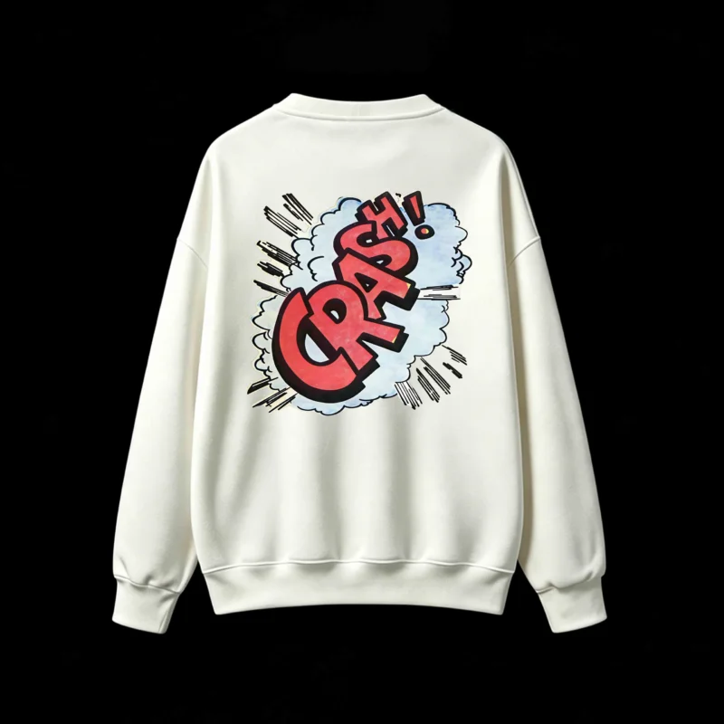 Buzo cuello redondo, estampa Crash pop art