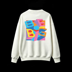 Buzo cuello redondo, estampa Be Big diseño 3D