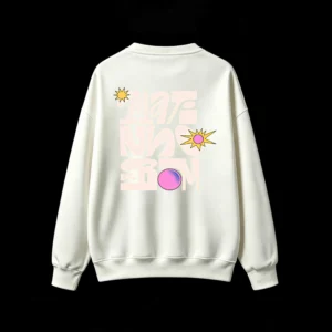 主图_2 Buzo cuello redondo, estampa diseño retro