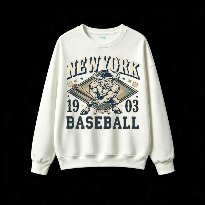 主图_2 New York Baseball 1903 Bull Graphic Sweatshirt