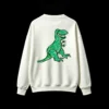 Buzo cuello redondo, estampa dinosaurio verde divertido