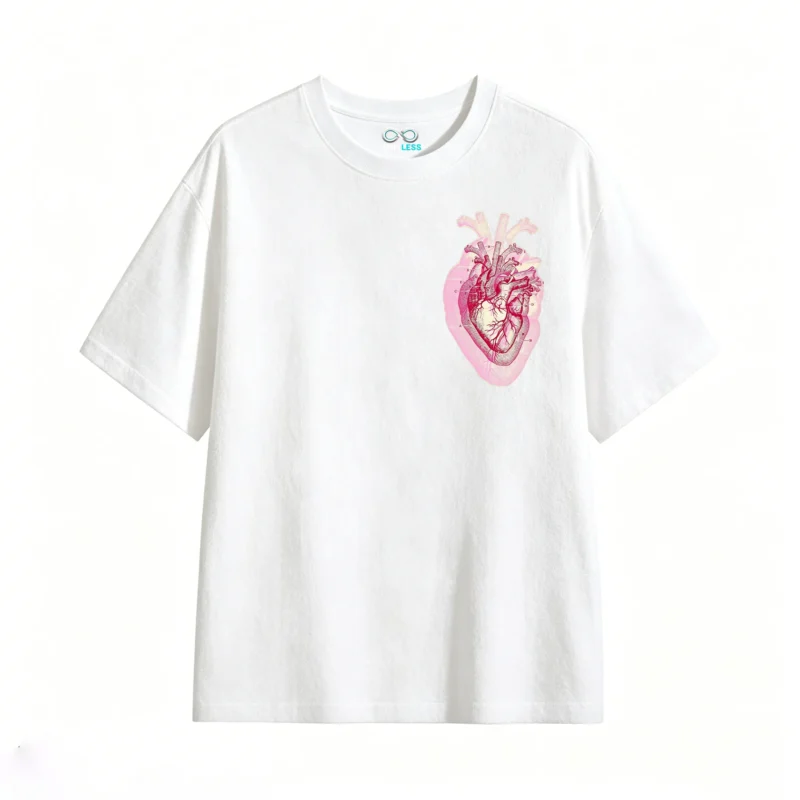 主图_2 Remera Algodón Estampado Corazón Anatómico Diseño Vintage