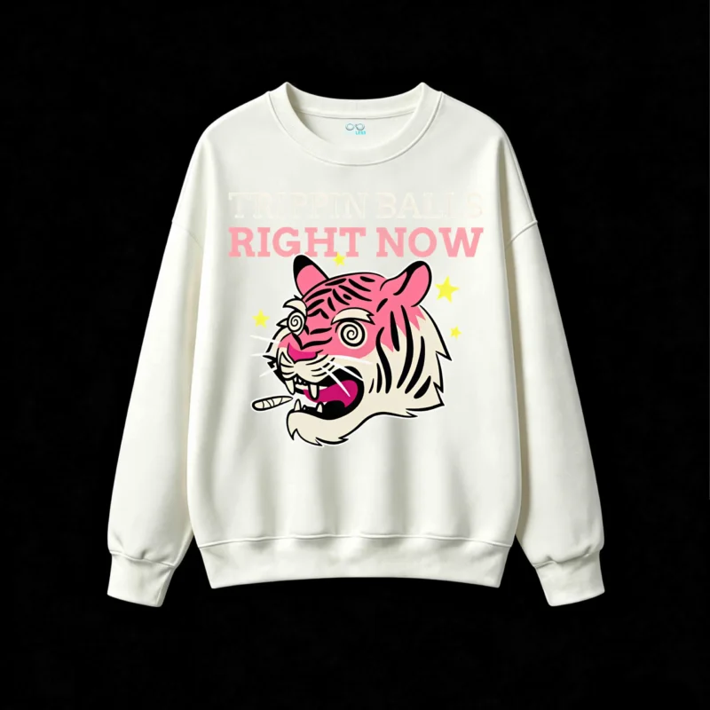 主图_2 Trippin Balls Right Now Pink Tiger Sweatshirt