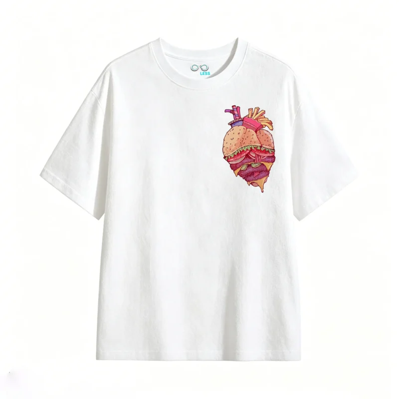 主图_2 Remera Algodón Estampado Hamburguesa Foodie Diseño Urbano