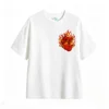 Remera Algodón Estampado Corazón Fuego Diseño Urbano Casual
