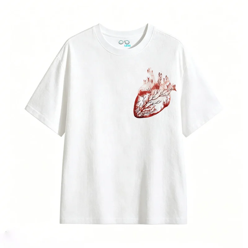 主图_2 Remera Algodón Estampado Corazón Abstracto Arte Urbano Premium