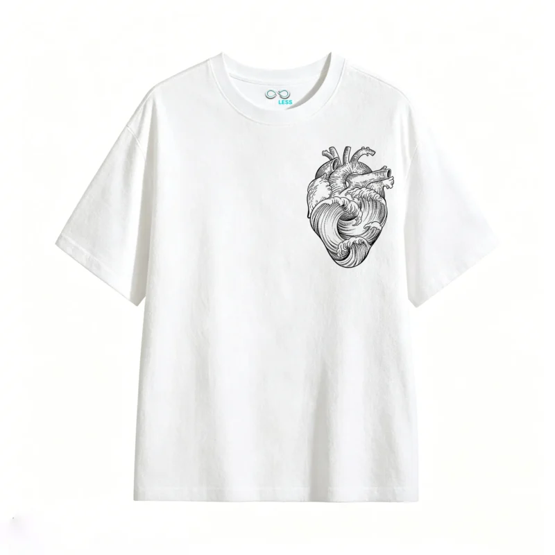 Remera Algodón Estampado Corazón Galaxia Premium Casual