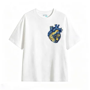 Remera Algodón Estampado Corazón Galaxia Arte Urbano Premium
