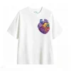 Remera Algodón Estampado Corazón Anatómico Flores Artístico