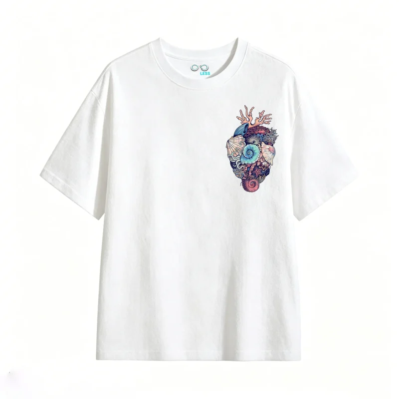 主图_2 Remera Algodón Estampado Corazón Marino Abstracto Premium