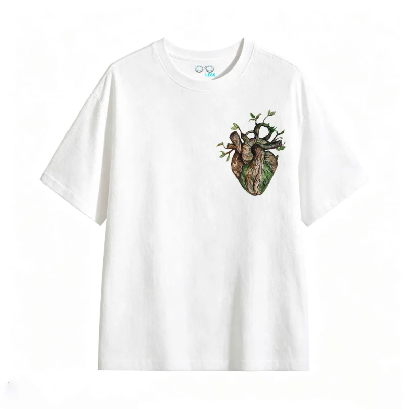 Remera Algodón Estampado Corazón Árbol Naturaleza Casual Premium
