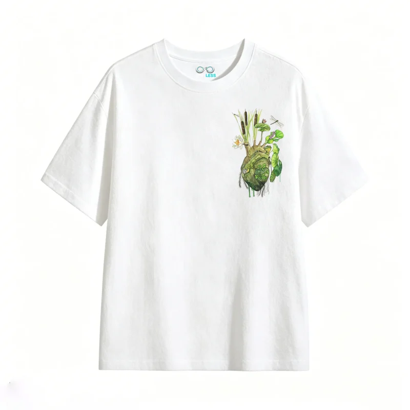 主图_2 Remera Algodón Estampado Botánico Corazón Natural Premium