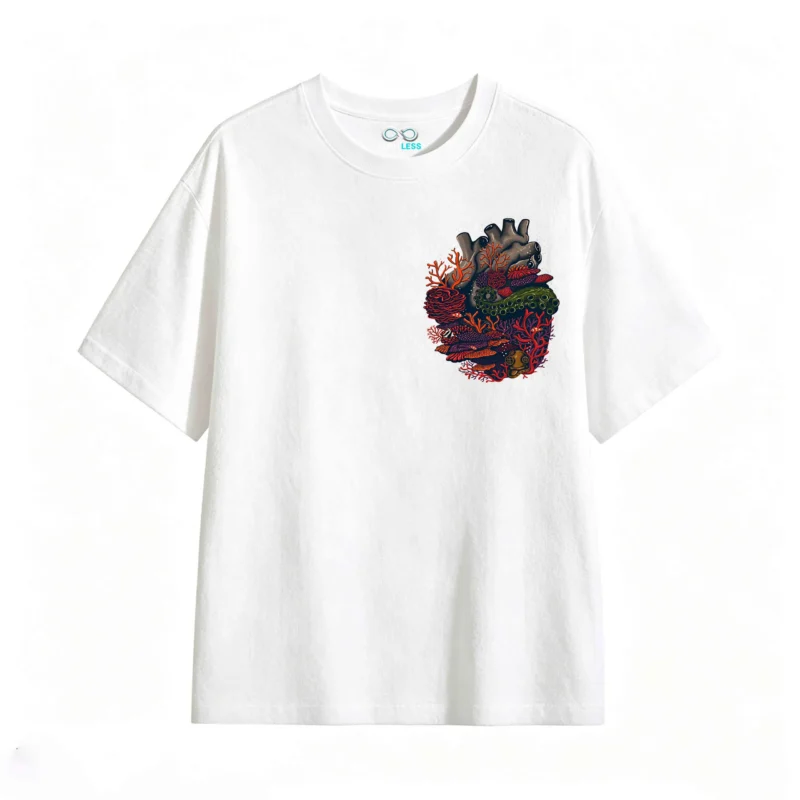 Remera Algodón Estampado Arrecife Marino Diseño Único Trendy