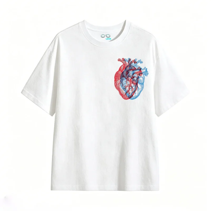 Remera Algodón Estampado Corazón Anatómico Casual Calidad