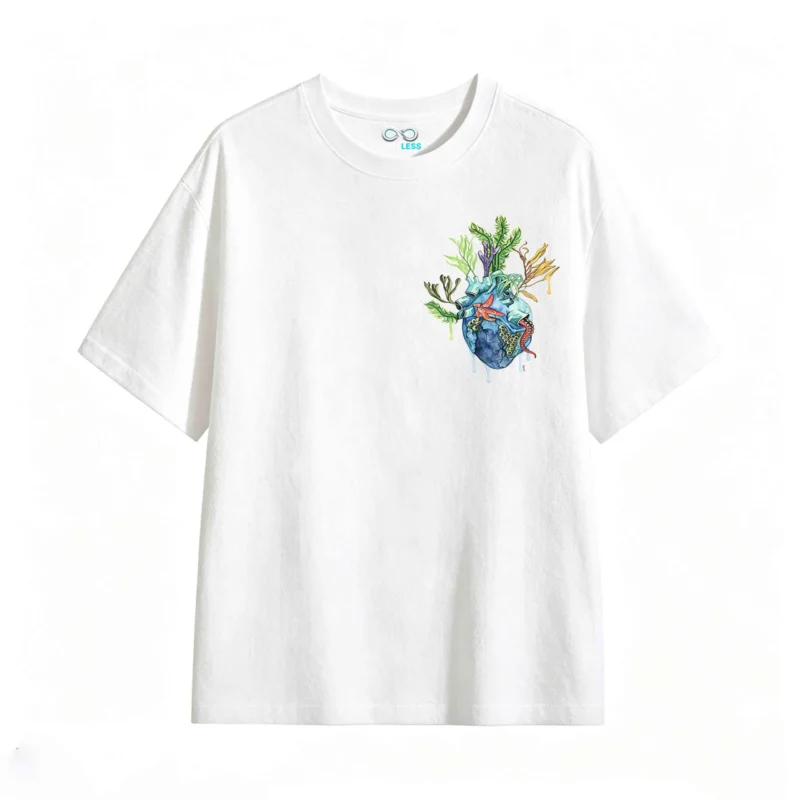主图_2 Remera Algodón Estampado Corazón Marino Abstracto Premium