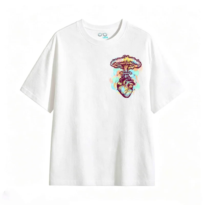 Remera Algodón Estampado Corazón Explosión Arte Urbano Cool