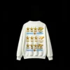 无帽白背 Buzo cuello redondo Argentina 3 estrellas, doble estampado oversize unisex