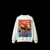无帽白背 Buzo cuello redondo Spiderman, doble estampado oversize unisex