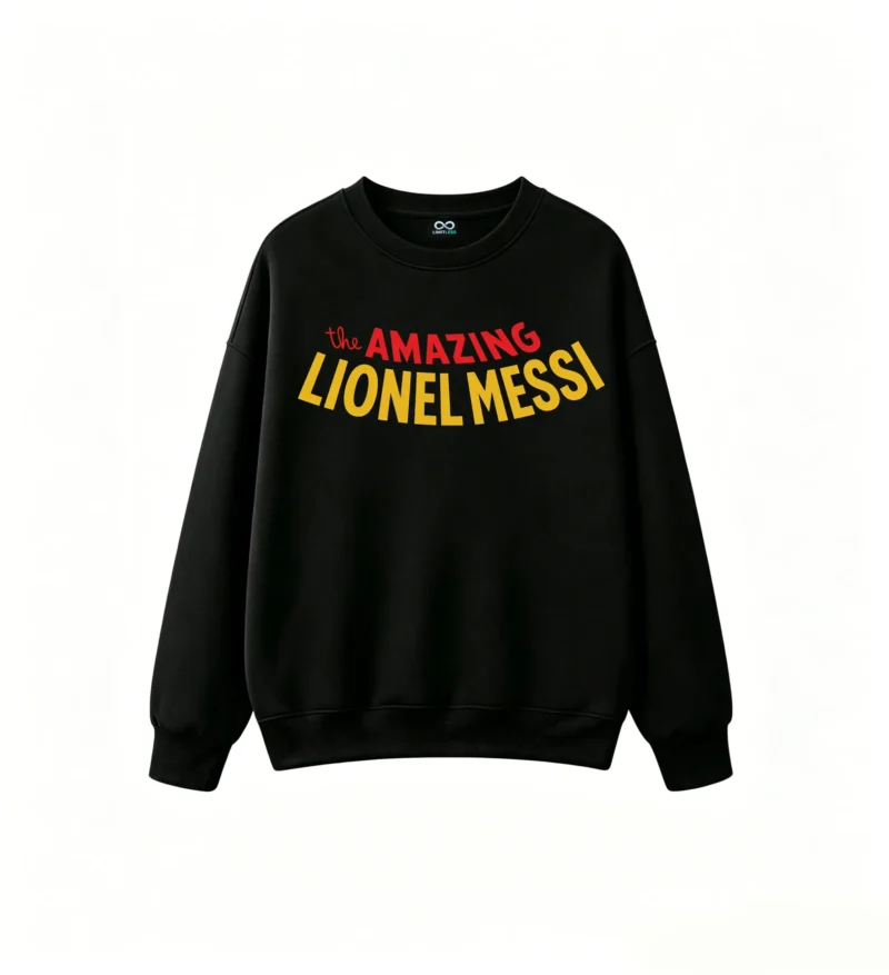 无帽黑卫正 Buzo Messi-Spiderman, doble estampado oversize algodón unisex