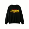 无帽黑卫正 Buzo cuello redondo Spiderman, doble estampado oversize algodón