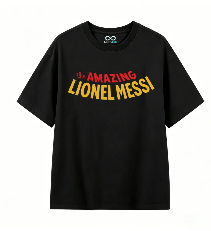Remera Messi Spiderman Copa Mundial algodón oversize unisex