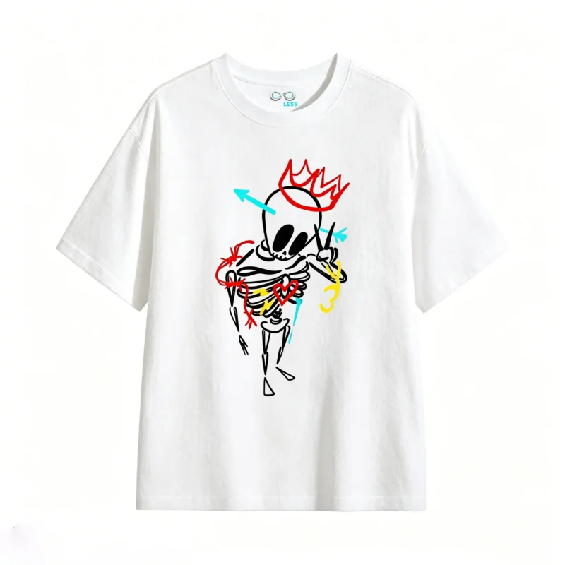 白t Streetwear Graphic Back Print T-Shirt
