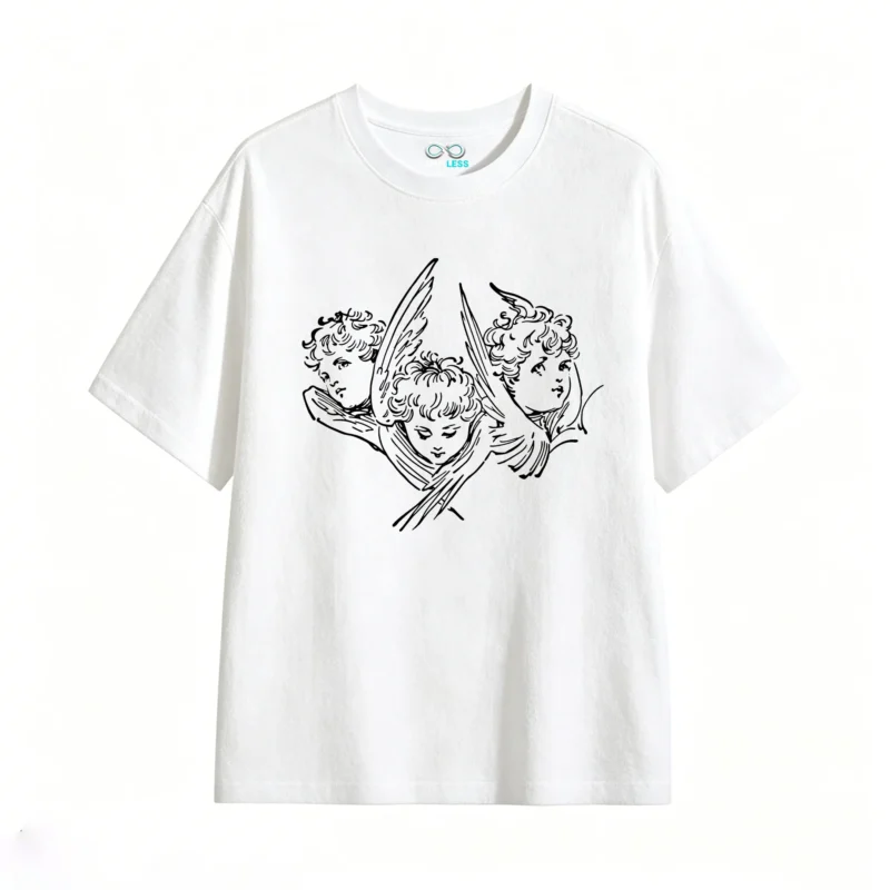白t Vintage Dragon Graphic Back Print T-Shirt