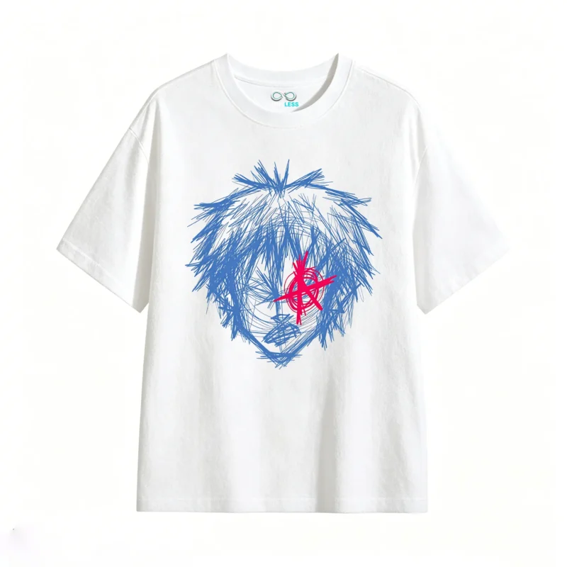 白t Anime Aesthetic Back Print T-Shirt