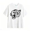 白t Tiger Head Back Print T-Shirt