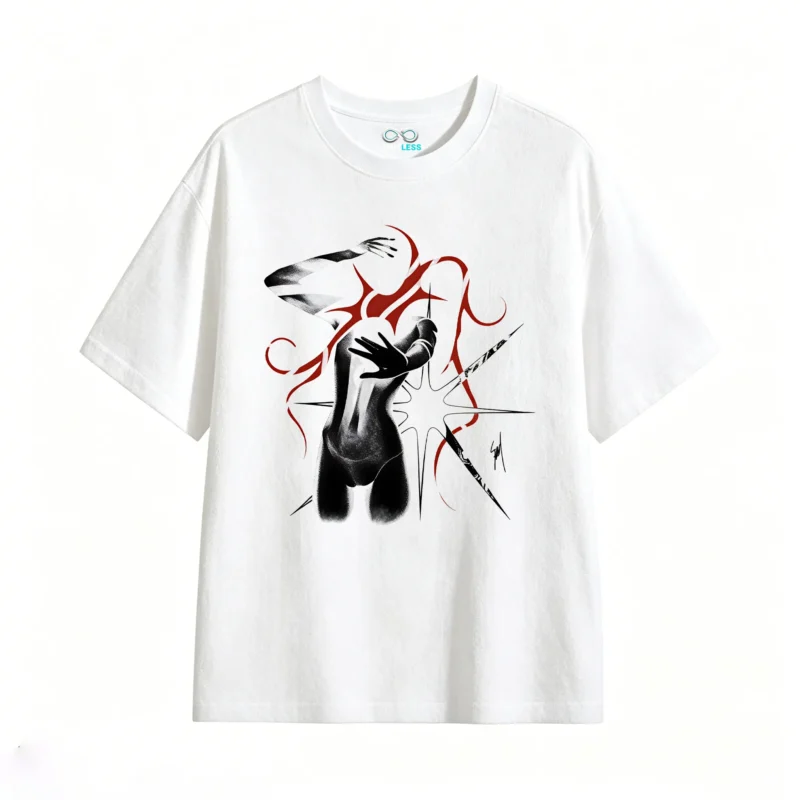 白t Gothic Y2K Aesthetic Back Graphic T-Shirt