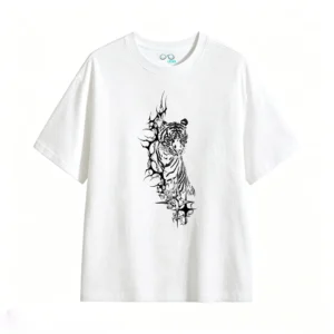 Vintage Tiger Graphic Back Print T-Shirt