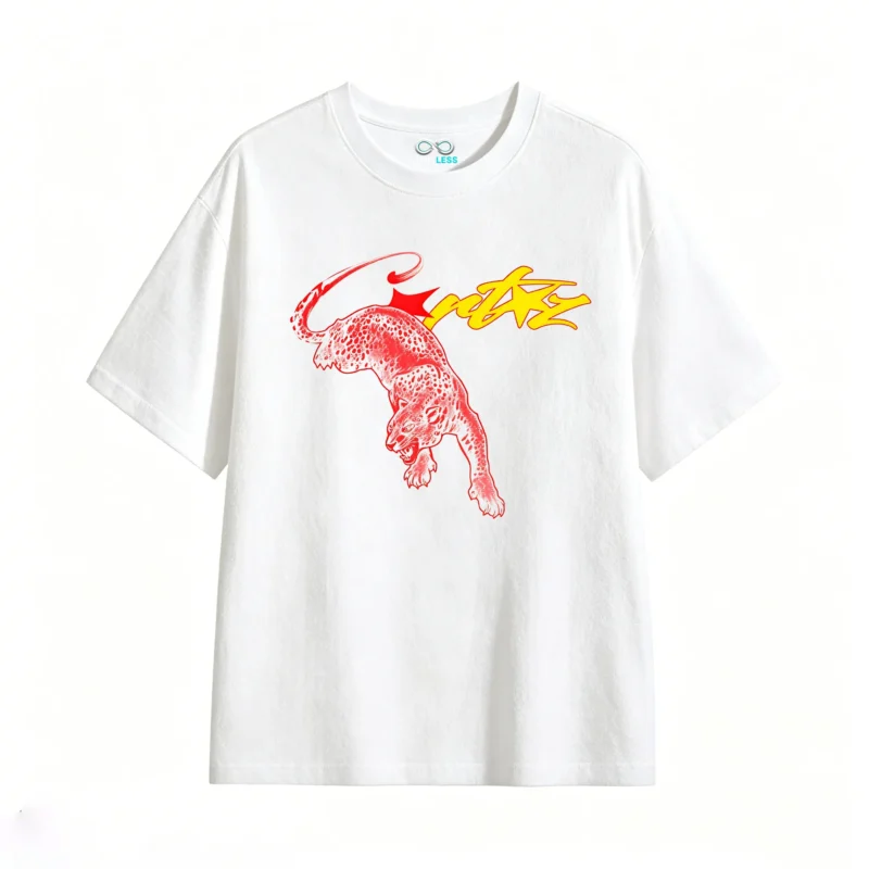 白t Corteiz Red Panther Graphic T-Shirt