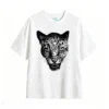 Aggressive Leopard Head Back Print T-Shirt
