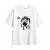 白t Winking Dachshund Star Print Back Graphic T-Shirt
