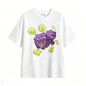 Weezing Pixel Art Back Print T-Shirt